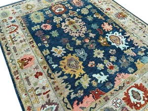 8x10 Blue Hand made Traditional Living Area Rugs, Oriental Floor Carpet - Picture 1 of 10