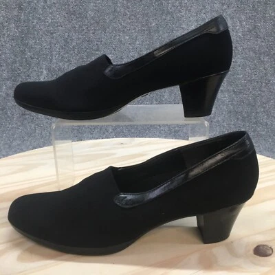 Zapatos Munro Americanos para Mujer 9.5 N Nora Zapatos Sin Cordones Negro Punta Redonda Tacones Cono Foto 1 de 4
