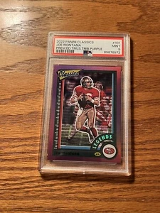 2022 PANINI CLASSICS #101 PREM ED TMLS TRIB(SP PURPLE #7/35 J MONTANA PSA 9 MINT - Picture 1 of 2