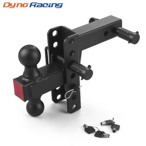 Trailer Hitch Tow Receiver 2" Adjustable Channel Style Dual Ball 6inch Drop/Rise - Picture 1 of 8