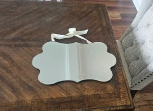 Pottery Barn Scalloped Wall Mirror with Ribbon - Picture 1 of 7