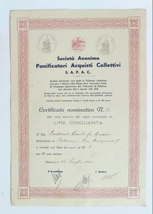 65529 36/crt Azione Società Panificatori Palermo 1941 n.13 - Picture 1 of 4