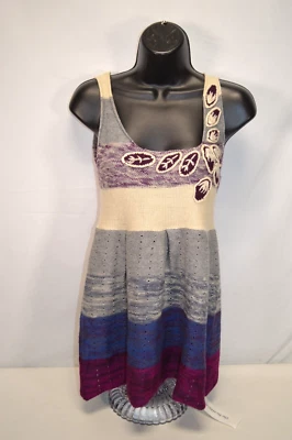 Suéter Wow Couture Gris Marfil y Púrpura Sin Mangas Talla Pequeña Foto 1 de 4