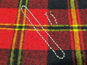 Sterling Silver Twisted Singapore Style Chain Necklace And Earring Set 8.3g - Picture 1 of 5