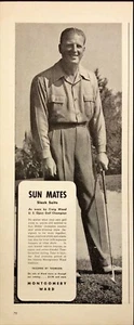 1942 Sun Mates Craig Wood US Open Golf Champion Montgomery Ward Vintage Print Ad - Picture 1 of 6