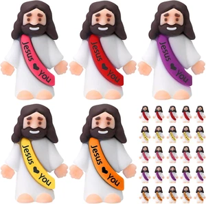 25Pcs Little Jesus Figures Original Design Jesus Love You Mini Rubber - Picture 1 of 11