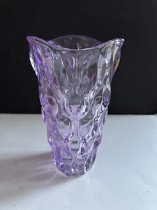 Jarrón 9" Vidrio Amatista Violeta Jarrón Decoración del Hogar Bohemia Cristal Óptico - Imagen 1 de 15