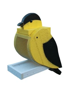 Alimentador de pájaros de madera con forma de jilguero - Amish hecho en EE. UU. - Imagen 1 de 1