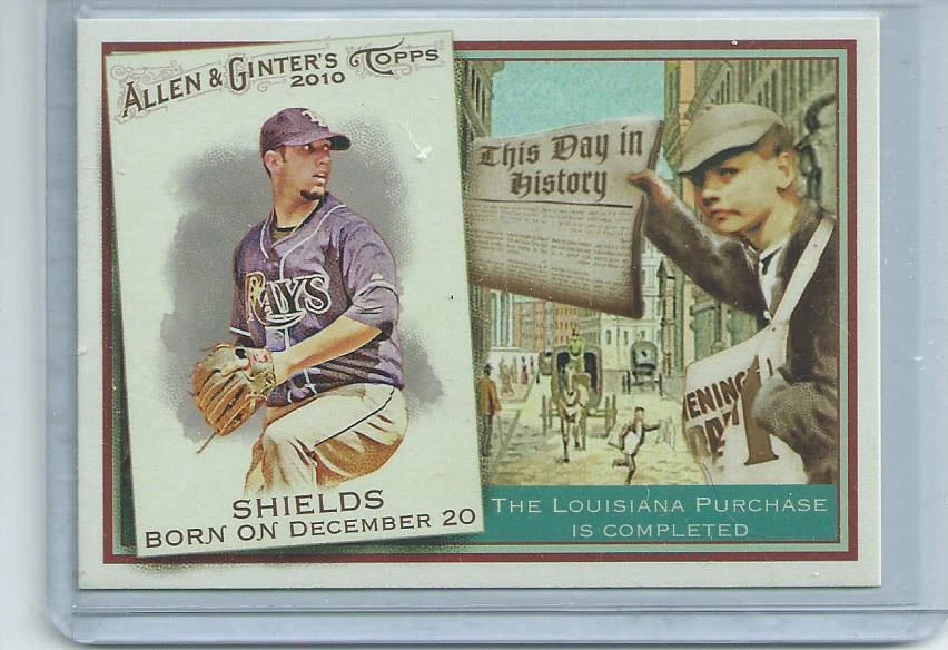 2010 TOPPS ALLEN & GINTER THIS DAY IN HISTORY JAMES SHIELDS #TDH61 - Image 1 of 1