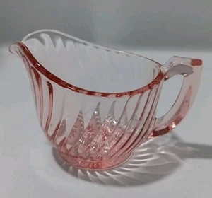 Crematrice ottica ritorta rosa vetro imperiale vintage epoca depressione - Foto 1 di 5
