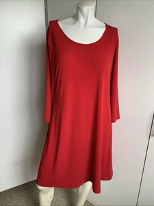 Chicos Gr. 1 roter Pullover 3/4 Arm Rundhals knielang A-Linie Shirtkleid - Bild 1 von 4