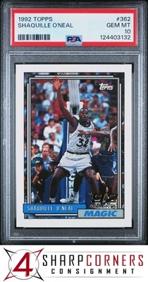 1992 TOPPS #362 SHAQUILLE O'NEAL RC MAGIC HOF PSA 10 - Imagem 1 de 3