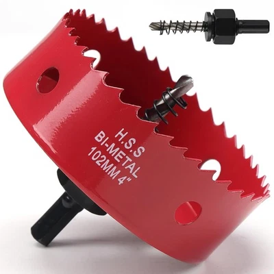 Hole Saw 4 Inch, 32 Mm Cutting Depth HSS Bi-Metal Hole Saw for Cutting Wood - Image 1 of 4