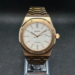 Seikmod Royal Style | Rose Gold Case | Ice Silver Textured Dial | NH35 Auto | Sa - Picture 1 of 5