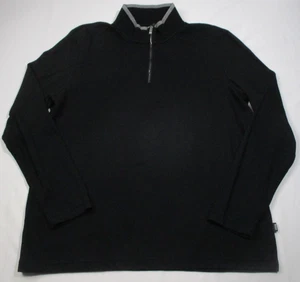 Pullover abierto negro HUGO BOSS Textor 08_D de algodón manga larga 1/4 cremallera para hombre talla XL - Imagen 1 de 5