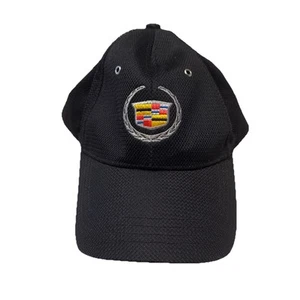 Cadillac Emblem Trucker Ball Hat Cap Dark Blue Adjustable Strap Headband - Picture 1 of 9