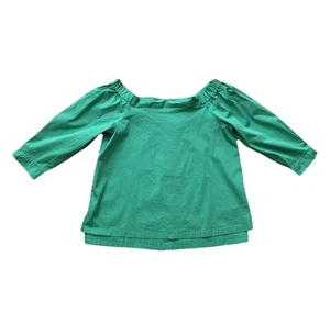 Loft schulterfrei mittelgrün Knopfleiste Oberteil Bluse 3/4 Arm - Bild 1 von 10