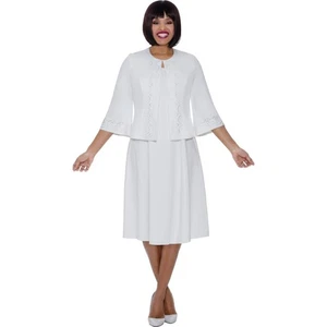 Conjunto de Vestido Chaqueta Blanca Divine Blessings con Blazer y Mangas Coordinadas - Imagen 1 de 3