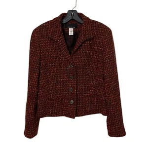 Jones New York Tweed Wool Blend Blazer Jacket Womens Size 12 - Picture 1 of 12