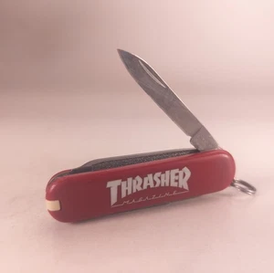 Victorinox Swiss Army 58mm Classic SD Red THRASHER SKATE MAGAZINE Logo - Picture 1 of 5