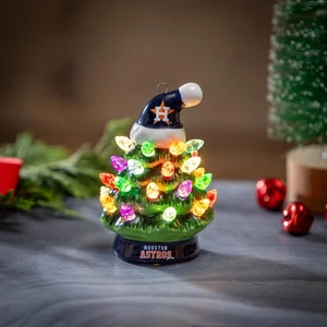 Houston Astros Mini LED Tabletop Christmas Tree 4" - Picture 1 of 2