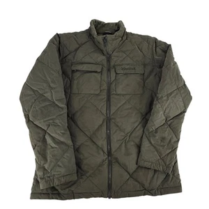 Marmot Burdell Distressed Dark Green 600 Fill Down Coat Mens Large Full Zip - Picture 1 of 10