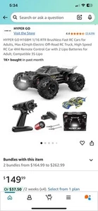 HYPER GO H16BM 1/16 RTR Brushless Fast RC Cars for Adults, Max 42mph Electric - Picture 1 of 4
