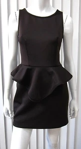 VESTIDO SIN MANGAS RIVER ISLAND PEPLUM TALLA 8 NEGRO MACIZO 075 - Imagen 1 de 8