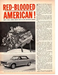 1966 AMC ROGUE / TYPHOON V-8 ~ ARTICOLO ORIGINALE 4 PAGINE / ANNUNCIO - Foto 1 di 1