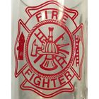 FIREMAN ‘FIREFIGHTER’ BEER MUG Clear Glass, Red Logo - PERFECT!