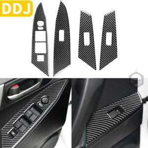 Cubierta del panel del interruptor de elevación de ventana interior de fibra de carbono para Mazda 3 Axela 2010-2013 - Imagen 1 de 9