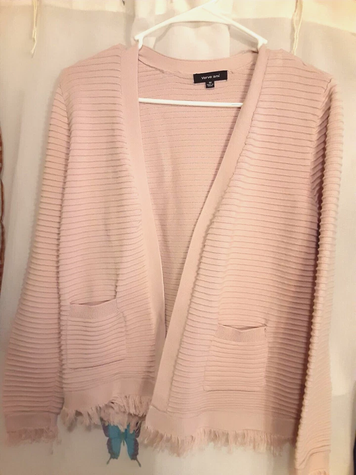 Verve Ami - Women's Sweater Top Long Sleeves Horizontal Rib Design Beige/Tan - Imagem 1 de 4