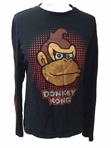 SUPER MARIO DONKEY KONG Retro T-Shirt Langarm UK Small 36-38" Brustumfang - Bild 1 von 6