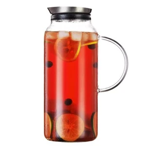 68 Ounces Glass Pitcher with Lid Hot/Cold Water Carafe Juice Jar and Iced Tea... - Picture 1 of 8