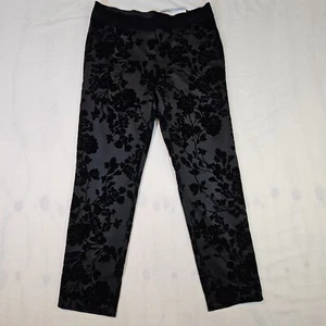 Liz Claiborne Career klassische Knöchelhose Größe L Large schwarz Blumenmuster neu mit Etikett - Bild 1 von 5