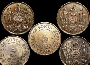 British North Borneo, 5 Cents, dated 1940(U)  Copper-nickel zinc ED