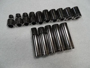 Craftsman 1/2" Drive Metric MM Shallow & Deep Socket Set 12pt, NOS USA 15 pcs - Picture 1 of 6