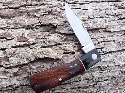 WF STEENKAMP NATIVE M390 IRON WOOD GUNSTOCK CLIP BLADE SLIP-JOINT - Image 1 of 4