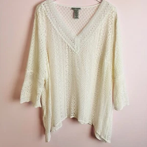 Catherine’s Gr. 2X offenes Stricktop weiß creme 3/4 Ärmel - Bild 1 von 7
