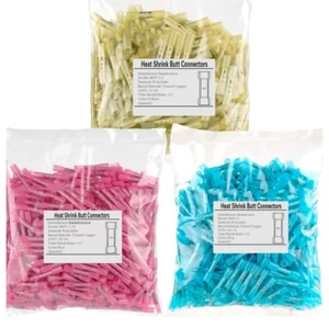 400-50x Waterproof Heat Shrink Butt Wire Splice Crimp Connectors Terminals Kit - Picture 1 of 28