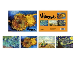 Tarjetas de notas en caja Vincent van Gogh girasoles noche estrellada lirios barcos de pesca - Imagen 1 de 1
