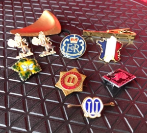 Job Lot Vintage Enamel Pin Badges.Various Ages, Themes - Military- Clubs-cities - Picture 1 of 7