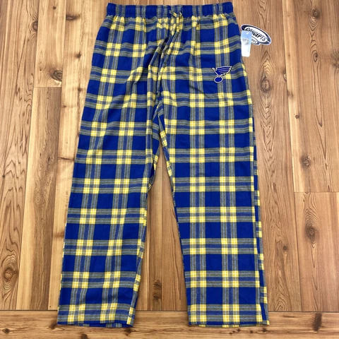 NEW Concepts Sport Blue/Yellow St. Louis Blues Plaid Lounge Pants Adult XL Cover