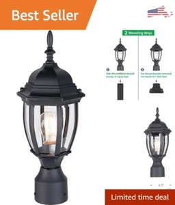 Durable Outdoor Post Light Pole Lantern - Rust-Proof Aluminum - DIY Installation - Picture 1 of 8