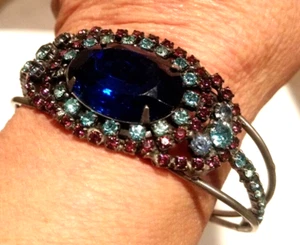 Vintage blue  elegant cuff bracelet bangle - Picture 1 of 4