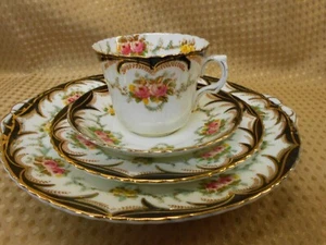 ANTIQUE VINTAGE 4 PIECE CHINA TEA SET WINDSOR H&CO HAND PAINTED FLORALS C1900-19 - Picture 1 of 12