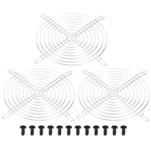 3Stk 180mm Lüftergitter Metall Ventilator Grill Abdeckung Silber Ton - Bild 1 von 5