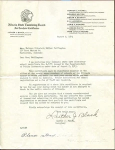 (8) 1935-45 MONTICELLO ILL HIGH SCHOOL TEACHER CERTIFICATES/SALARY/RETIREMENT+++ - Picture 1 of 6