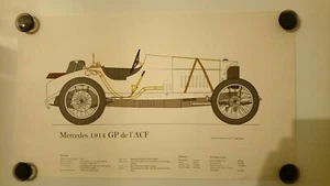 MERCEDES 1914 GP Grand Prix de l'ACF 43cm x 25cm  Poster - Picture 1 of 1