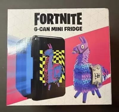 Fortnite 6 Can Mini Fridge Loot Llama LED Interior Light Refrigerator Cooler NEW - Image 1 of 4